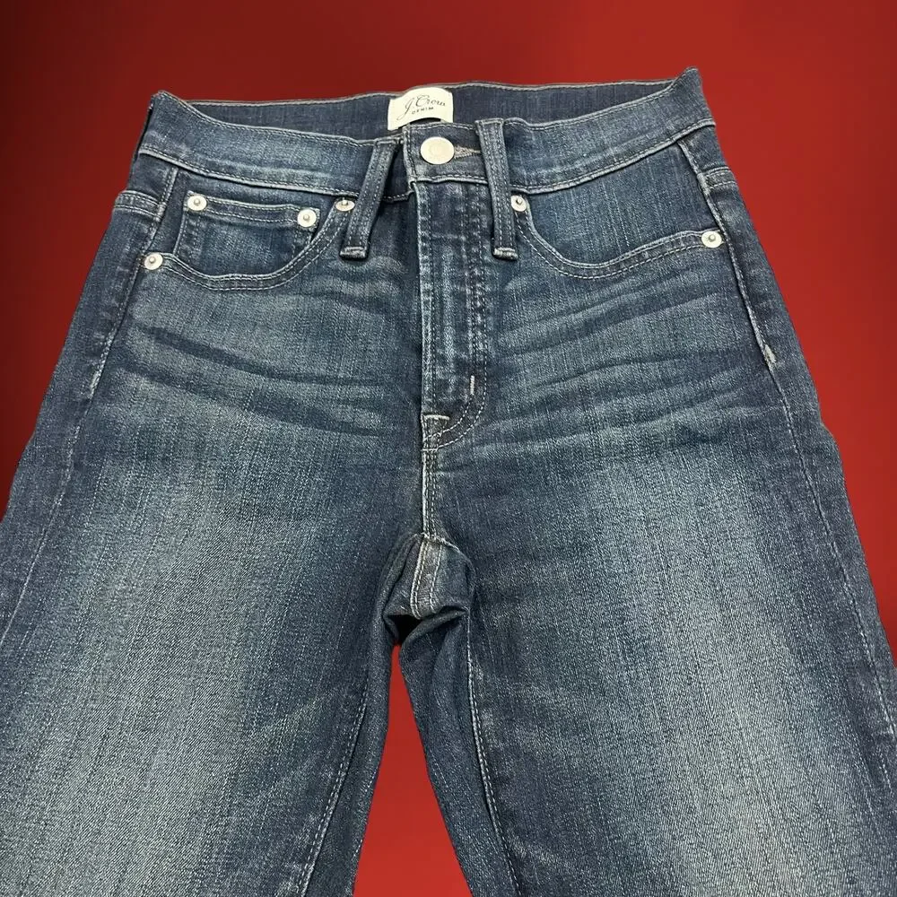 J. Crew Skinny Jeans Denim 9” Toothpick Re-Imagined Size 24 Dark Wash Y2K 90's